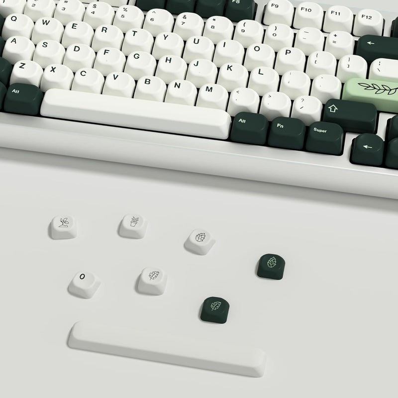 YMKPVR KBDiy Botanical KOA Profile Keycaps 60 Percent,Dye-Sublimation PBT Green Custom Keyboard Keycap,131 Key Cap Set for Cherry Gateron MX Switches Mechanical Keyboards - Image 4